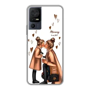 Чохол з друком для TCL 40 SE - (Мама з дитинкою) (AlphaPrint) (Донька і мама)