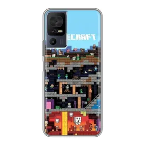 Чохол Майнкрафт на TCL 40 SE (AlphaPrint) Minecraft (фон Minecraft)