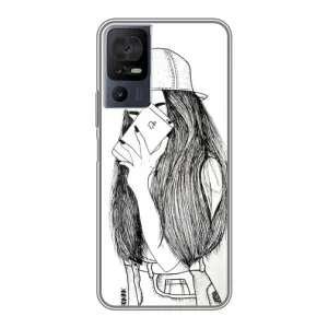 Чохол з друком для TCL 40 SE - (Мода) (AlphaPrint) (Фото дівчини)