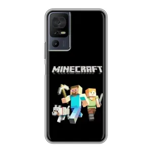 Чохол Майнкрафт на TCL 40 SE (AlphaPrint) Minecraft (герої Minecraft)