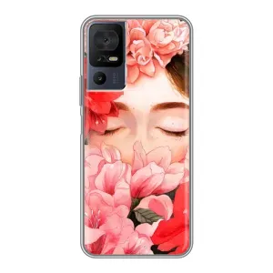Чехлы (ART) Цветы на TCL 40 SE (VPrint) (Очі в квітах)