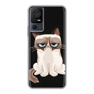 Чохол з принтом для TCL 40 SE (AlphaPrint) Модні коти (Сумний кіт)