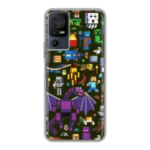 Чохол Майнкрафт на TCL 40 SE (AlphaPrint) Minecraft (Колаж Майнкрафт)