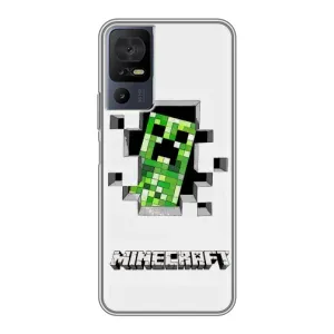 Чохол Майнкрафт на TCL 40 SE (AlphaPrint) Minecraft (кріпер Майнкрафт)