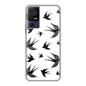 Чохол з пташками на TCL 40 SE (VPrint) (Ластівки)