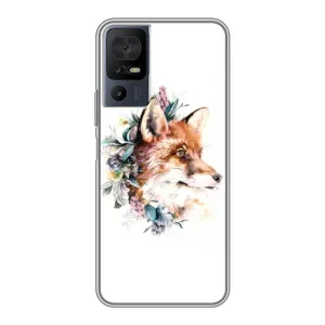 Чохли з картинкою Лисичка для TCL 40 SE (VPrint) (Лиса в квітах)