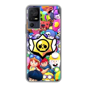 Чехол для TCL 40 SE Бравл Старс (VPrint) (Лого Brawl Stars)