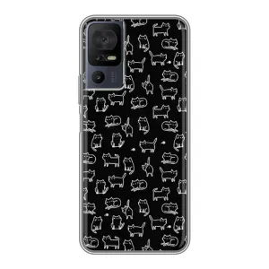 Чохол з принтом для TCL 40 SE (AlphaPrint) Модні коти (Маленькі котики)