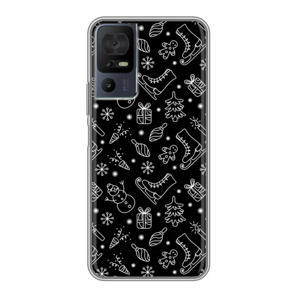 Чехол с принтом «Новогодний фон» для TCL 40 SE
