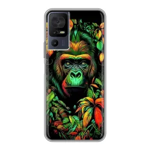 Чохол з Мавпами TCL 40 SE - (AlphaPrint) (Мавпа в квітах)