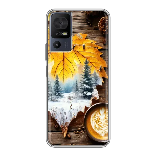 Чохол з принтом «Осінньо-зимова кава» для TCL 40 SE Чохол з принтом «Осінньо-зимова кава» для TCL 40 SE