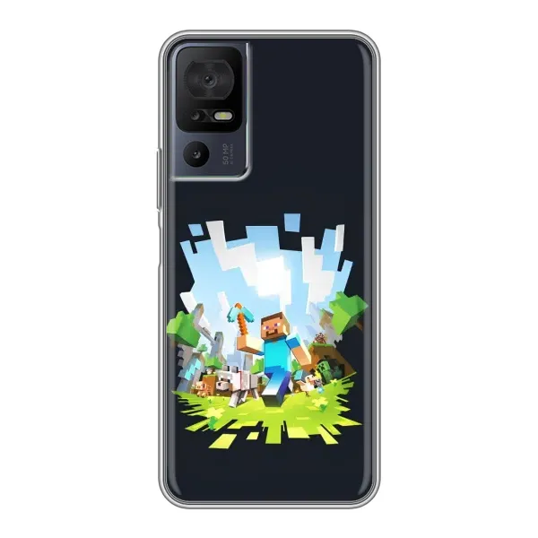 Чохол з принтом «персонажі Minecraft» для TCL 40 SE