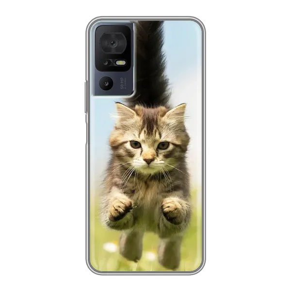 Чехол с принтом «Прыжок кота» для TCL 40 SE