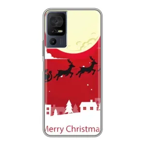 Різдвяні Чохли для TCL 40 SE (VPrint) (Санта з оленями)