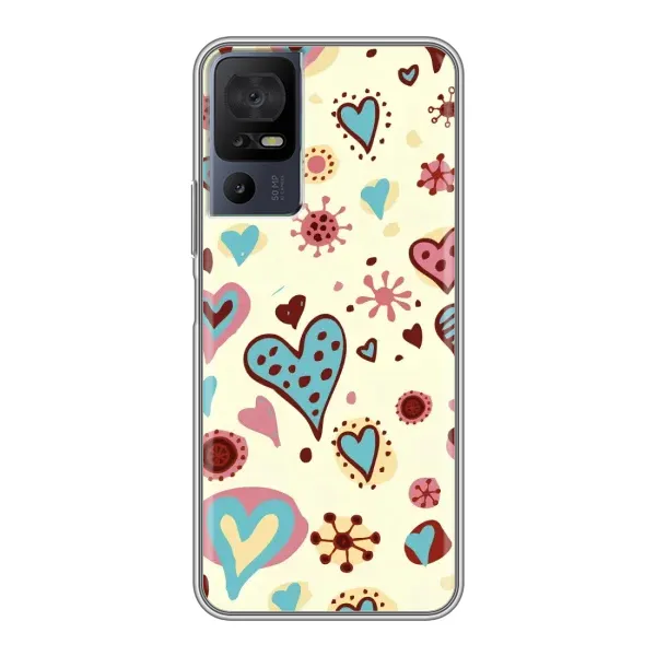 Чехол с принтом «Сердечки» для TCL 40 SE