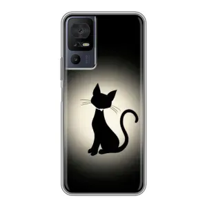 Чохол з принтом для TCL 40 SE (AlphaPrint) Модні коти (Силует котика)