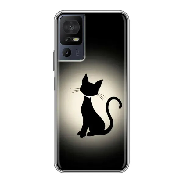 Чохол з принтом «Силует котика» для TCL 40 SE
