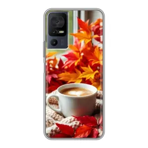 Чехол с уникальным дизайном «Осень с кофе» для TCL 50 5G