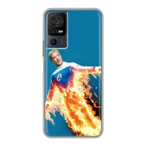 Чохол з принтом Фантастична четвірка для TCL 50 5G (Людина-факел у вогні)