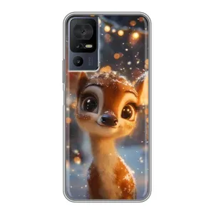Чохол з принтом «Оленятко серед гірлянд» для TCL 50 5G