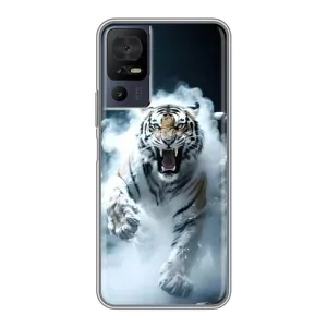 Чохол з принтом «Білий тигр у диму» для TCL 50 5G
