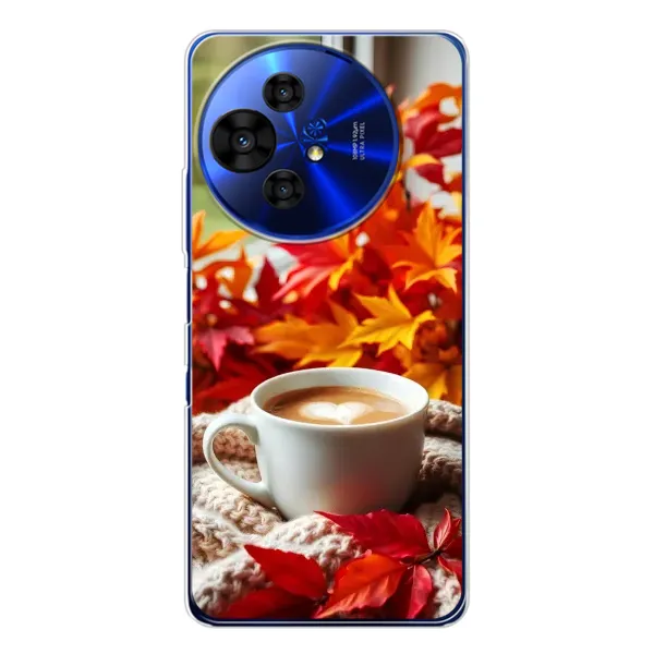 Чохол з принтом «Кава та листя» для TCL 50 NxtPaper Чохол з принтом «Кава та листя» для TCL 50 NxtPaper