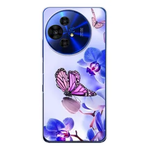 Чехлы с Цветами для TCL 50 Pro NxtPaper (VPrint) (Бабочка на цветочке)