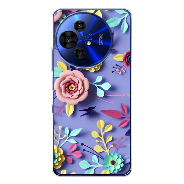 Чехол с принтом «Цветочный дизайн» для TCL 50 Pro NxtPaper