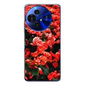 Чехлы с Цветами для TCL 50 Pro NxtPaper (VPrint) (Цветы красные)