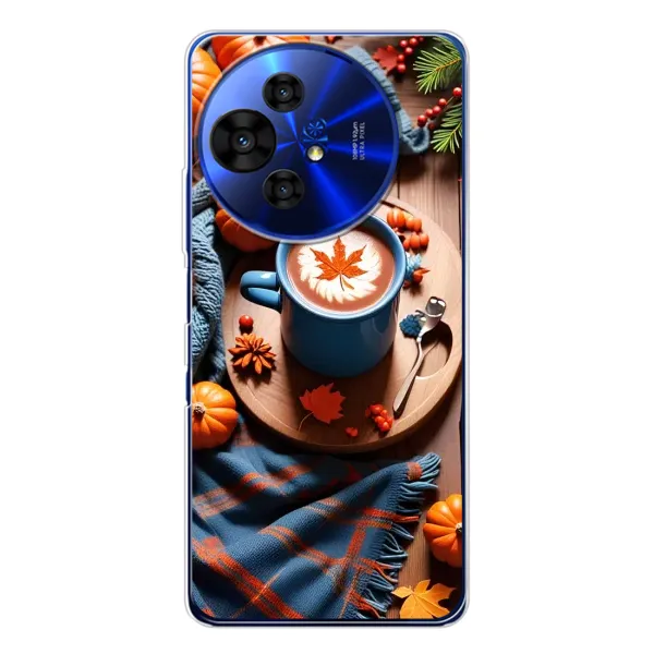 Чехол с принтом «Кофе и тыковки» для TCL 50 Pro NxtPaper