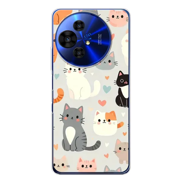 Чехол с принтом «Коллаж котов» для TCL 50 Pro NxtPaper