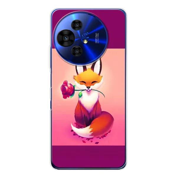 Чехол с принтом «Лисичка с розочкой» для TCL 50 Pro NxtPaper
