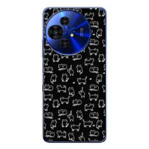 Чехол с принтом для TCL 50 Pro NxtPaper (AlphaPrint) Модные коты (Меленькие котики)