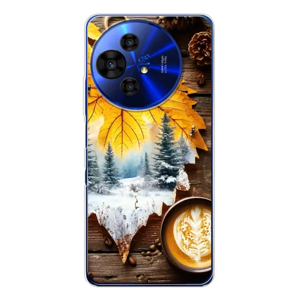 Чехол с принтом «Осенне-зимний кофе» для TCL 50 Pro NxtPaper