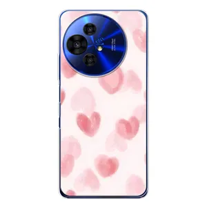 Чехол с розовым рисунком для TCL 50 Pro NxtPaper (Розовые сердечки)