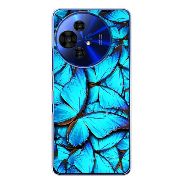 Чехол с принтом «Синие бабочки» для TCL 50 Pro NxtPaper