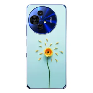 Чехлы с Цветами для TCL 50 Pro NxtPaper (VPrint) (Желтый цветок)