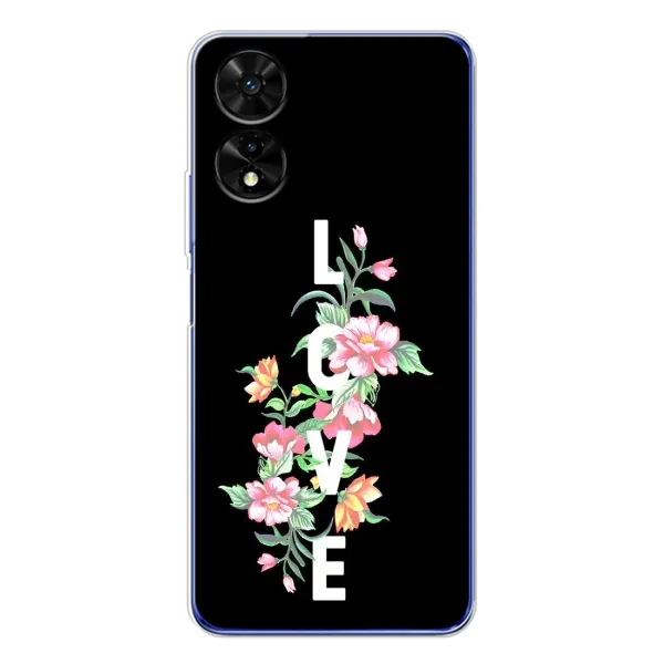 Чехол с принтом «Цветы LOVE» для TCL 505 Чехол с принтом «Цветы LOVE» для TCL 505