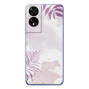 Чехол с цветочным принтом на <td>ТКЛ 505 </td> (Фиолетовые листья)