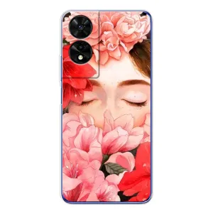 Чехлы (ART) Цветы на TCL 505 (VPrint) (Очі в квітах)