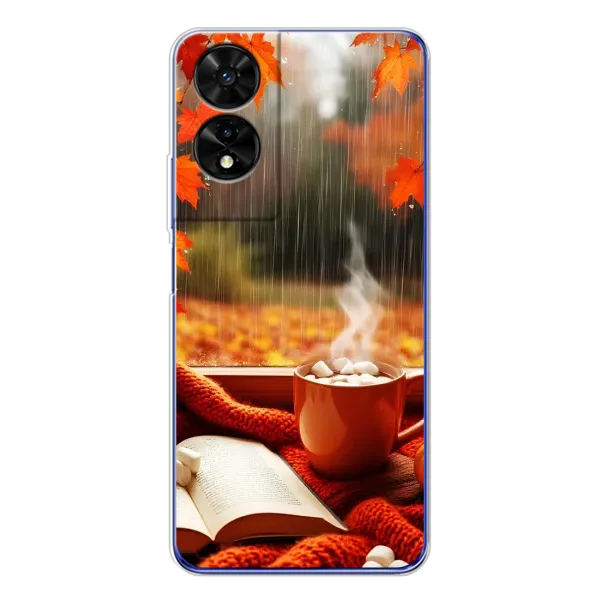 Чехол с принтом «Кофе и дождь» для TCL 505 Чехол с принтом «Кофе и дождь» для TCL 505
