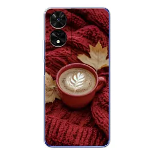 Чехол с уникальным дизайном «Осень с кофе» для TCL 505 (Кофе на пледе)