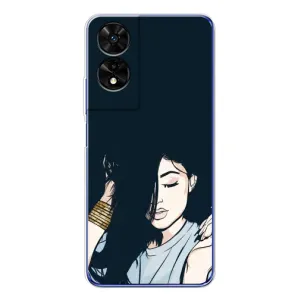 Чохол з друком для TCL 505 - (Мода) (AlphaPrint) (Гарна дівчина)