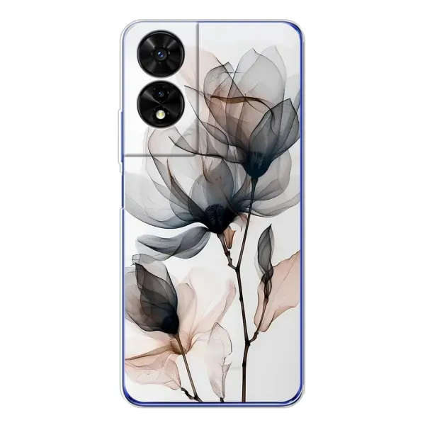 Чехол с принтом «Цветы на белом» для TCL 505