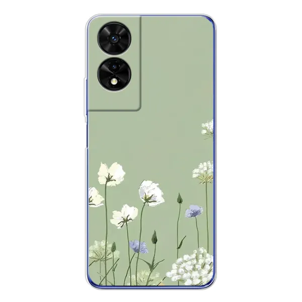 Чехол с принтом «Цветы на зеленом» для TCL 505