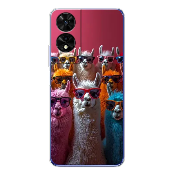 Чехол с принтом «Ламы в очках» для TCL 505