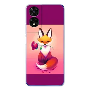 Чохли з картинкою Лисичка для TCL 505 (VPrint) (Лиса з трояндою)