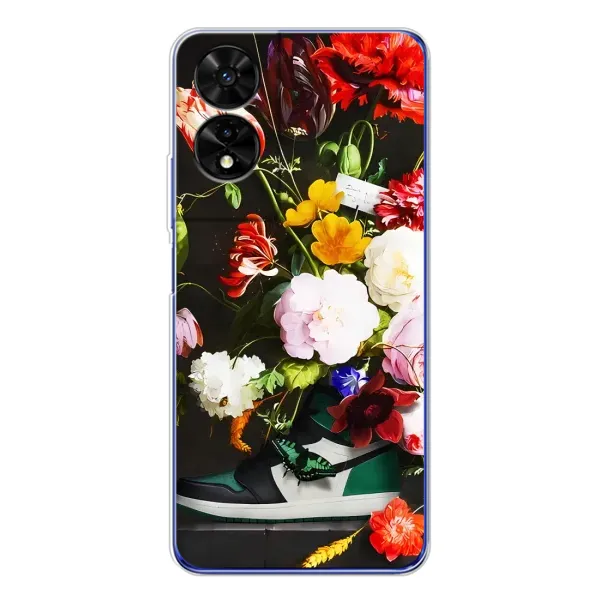 Чохол з принтом «Nike цветы» для TCL 505