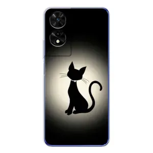 Чохол з принтом для TCL 505 (AlphaPrint) Модні коти (Силует котика)