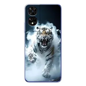 Чехол с принтом «Белый тигр в дыму» для TCL 505